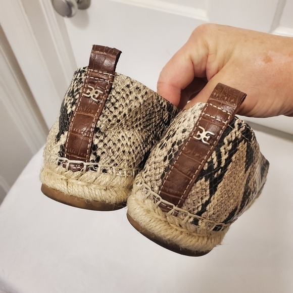 Sam Edelman Khloe Snakeprint Leather Espadrilles Size 8 - Picture 4 of 10